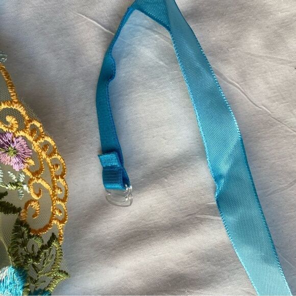 new, blue lace bra and thong set and ribbons to close - Picture 4 of 16